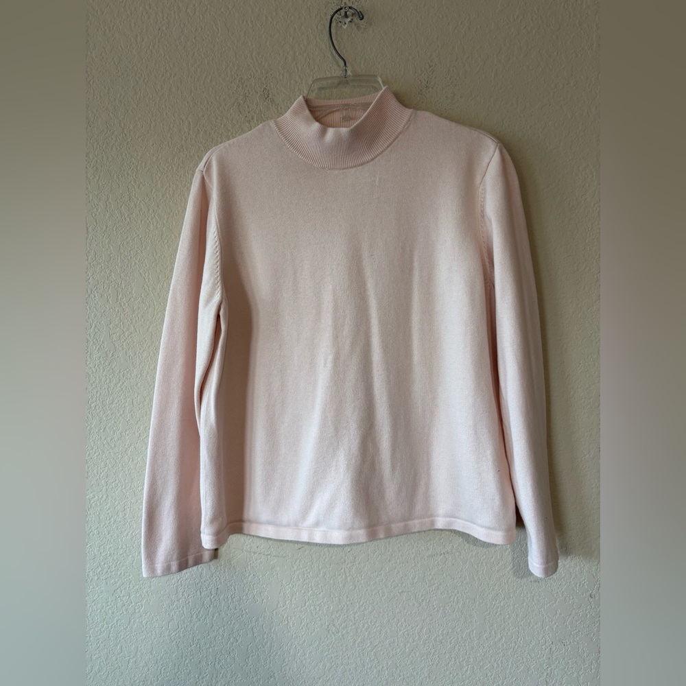 Orvis Women's Mock neck Sweatshirt size L Dusty Rose‎ Long Sleeve Cashmere Blend